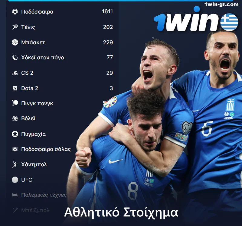 Αθλητικά στοιχήματα στην 1Win στην Ελλάδα