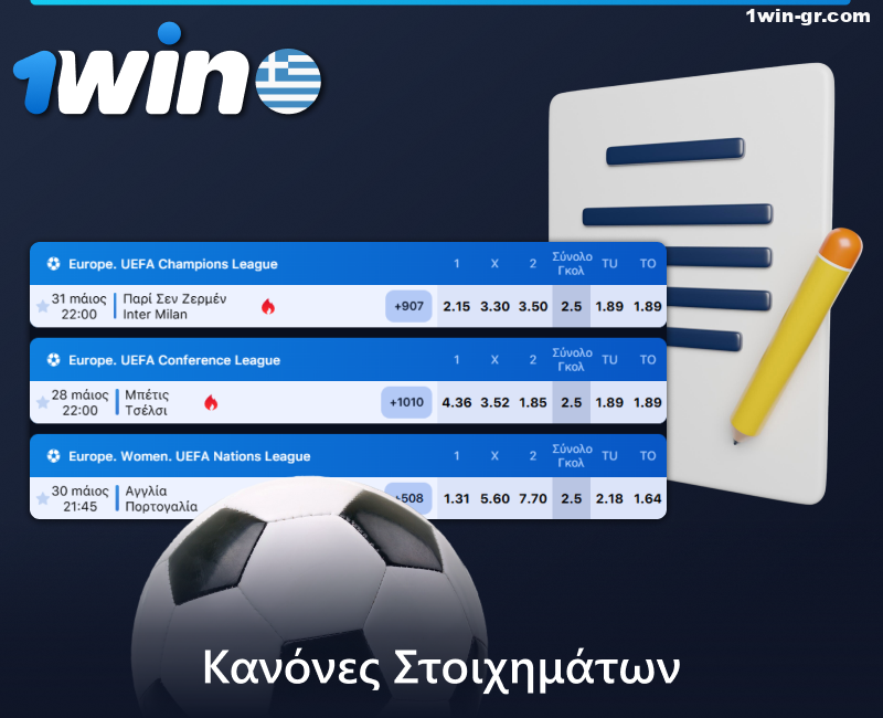 Κανόνες στοιχηματισμού στο 1Win